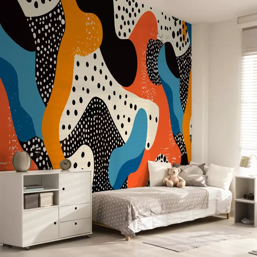 Add Fun Vibes With Playful Dotted Wall Mural - Uwalls intended for Playful Room Mural Art Designs