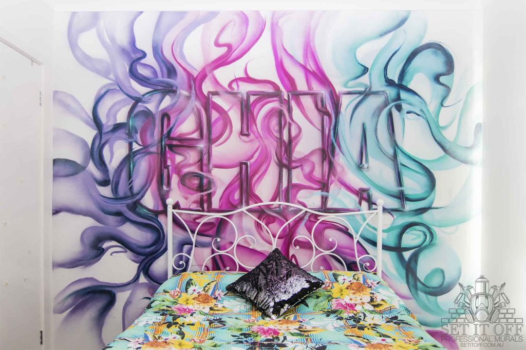 Kids Room Custom Feature Wall - Graffiti Artist Melbourne pertaining to Custom Abstract Room Mural Ideas